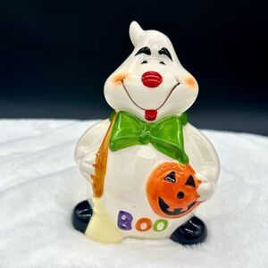 Vintage Kitschy Halloween Ceramic Ghost Bank